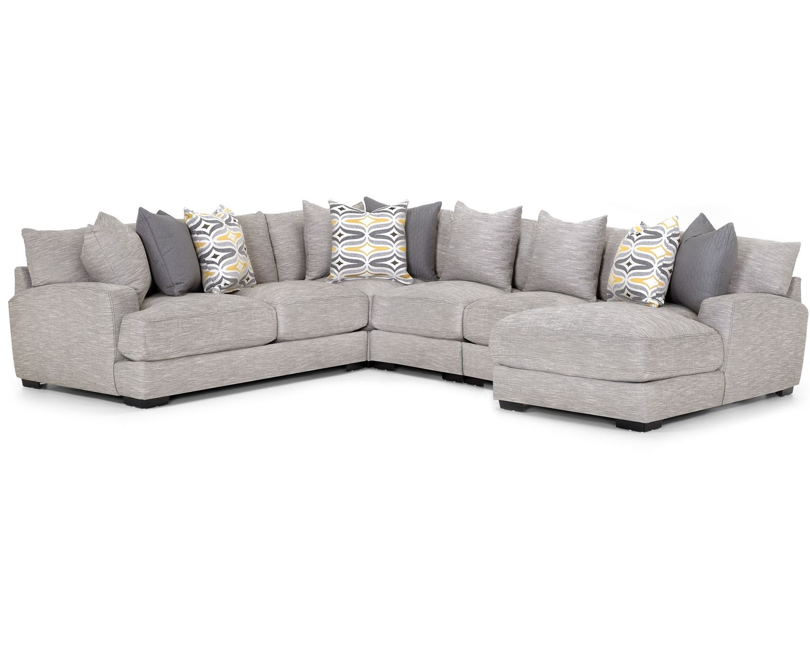 Barton Modular Sectional (Affordable Luxury Designed Around the Way You Live) - Layout E:  Five Piece Sectional 115" x 141.5" x 65.5"