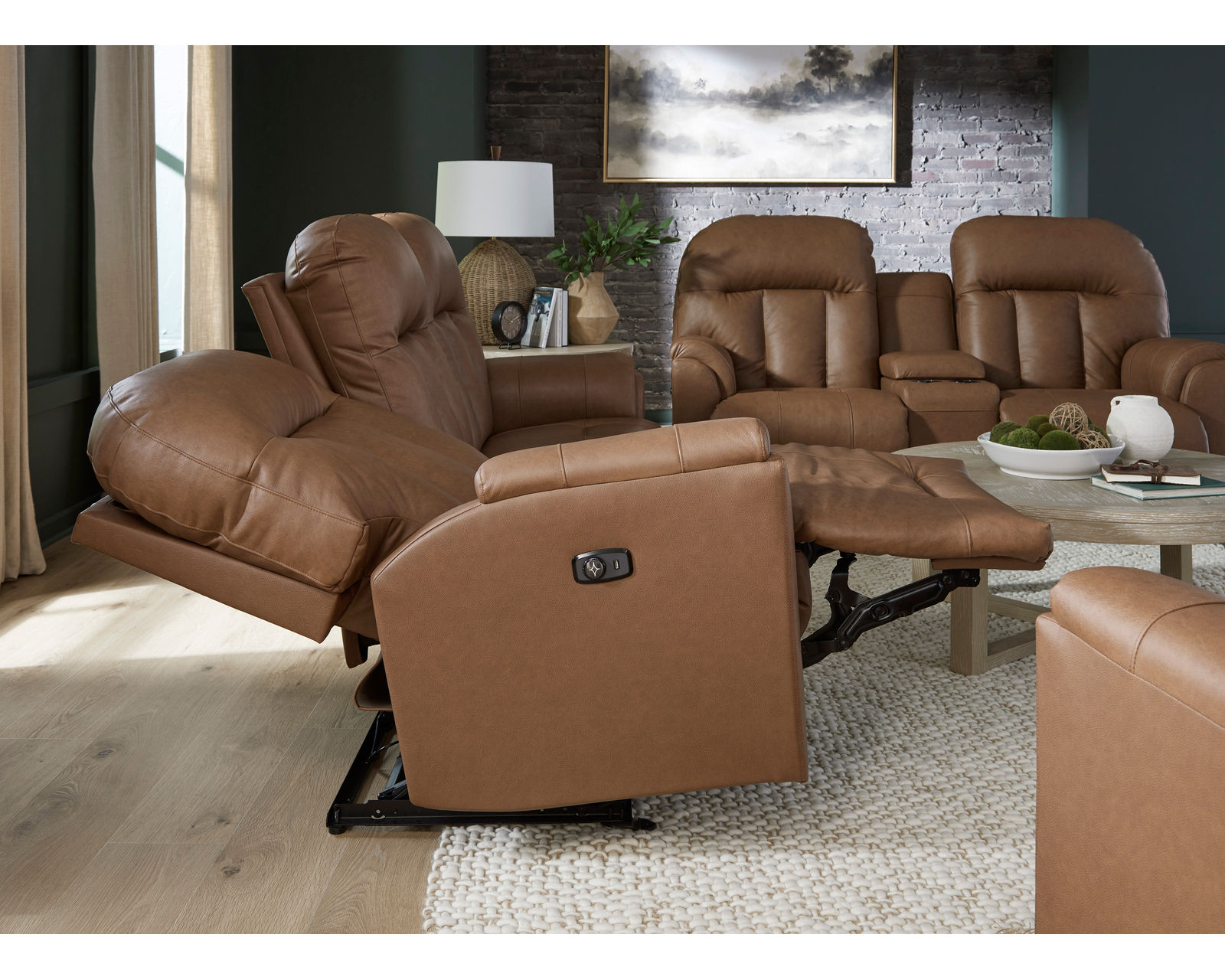 Suitably 88" Double Reclining Leather Sofa (+46 leathers) - Suitably Double Reclining Leather Sofa