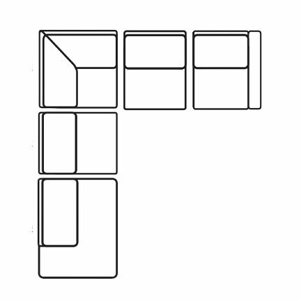 Layout J: Five Piece Sectional 120" x 104"
