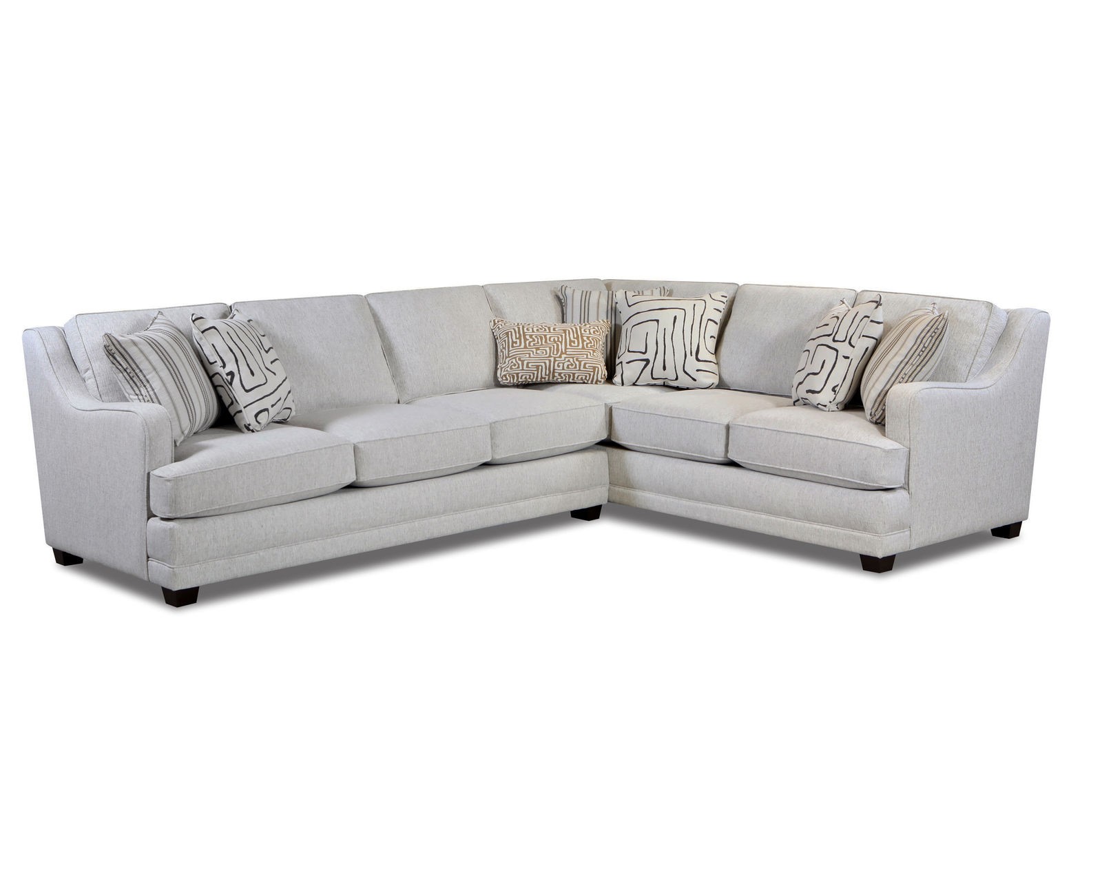 Durango Pewter Two Piece Sectional (includes pillows) - performance fabric 96" x 124" - b) Durango Pewter Two Piece Sectional - 7000-31R/33L - 124" x 96" - performance fabric