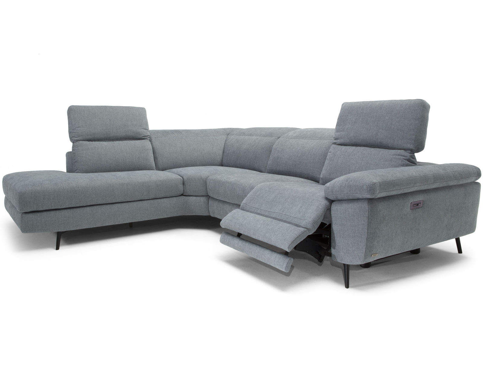 Coro C217 Power Headrest Power Reclining Sectional (+40 fabrics) - Layout B: Two Piece Reclining Sectional. 87" x 113":  Coro C217 Power Headrest Power Reclining Fabric Sectional