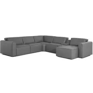 Layout G: Six Piece Chaise Reclining Sectional 122" x 135" x 62" (1 Recliner)