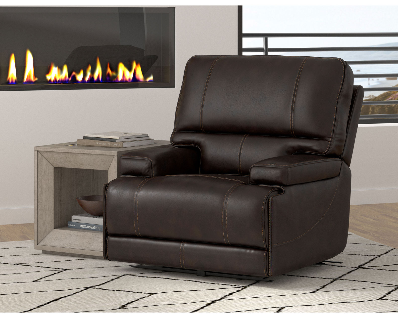 Whitman FreeMotion Cordless Power Headrest Power Recliner (Battery Operated) Coffee (In stock - Fast shipping) - Whitman FreeMotion Cordless Power Headrest Power Recliner (Battery Operated) in Verona Coffee