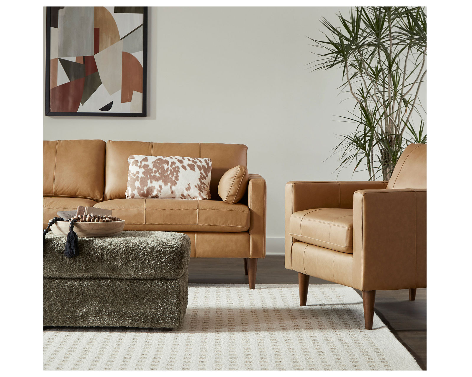 Trafton Leather Sofa (+3 leathers) 81" - Trafton Leather Sofa in Butterscotch