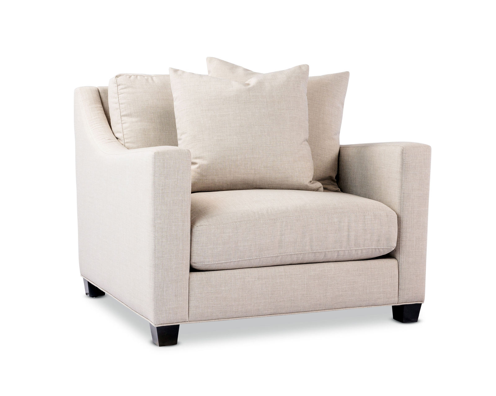 Warner Stationary Sectional (100+ fabrics) Down Cushions - Chair and Ottoman Available