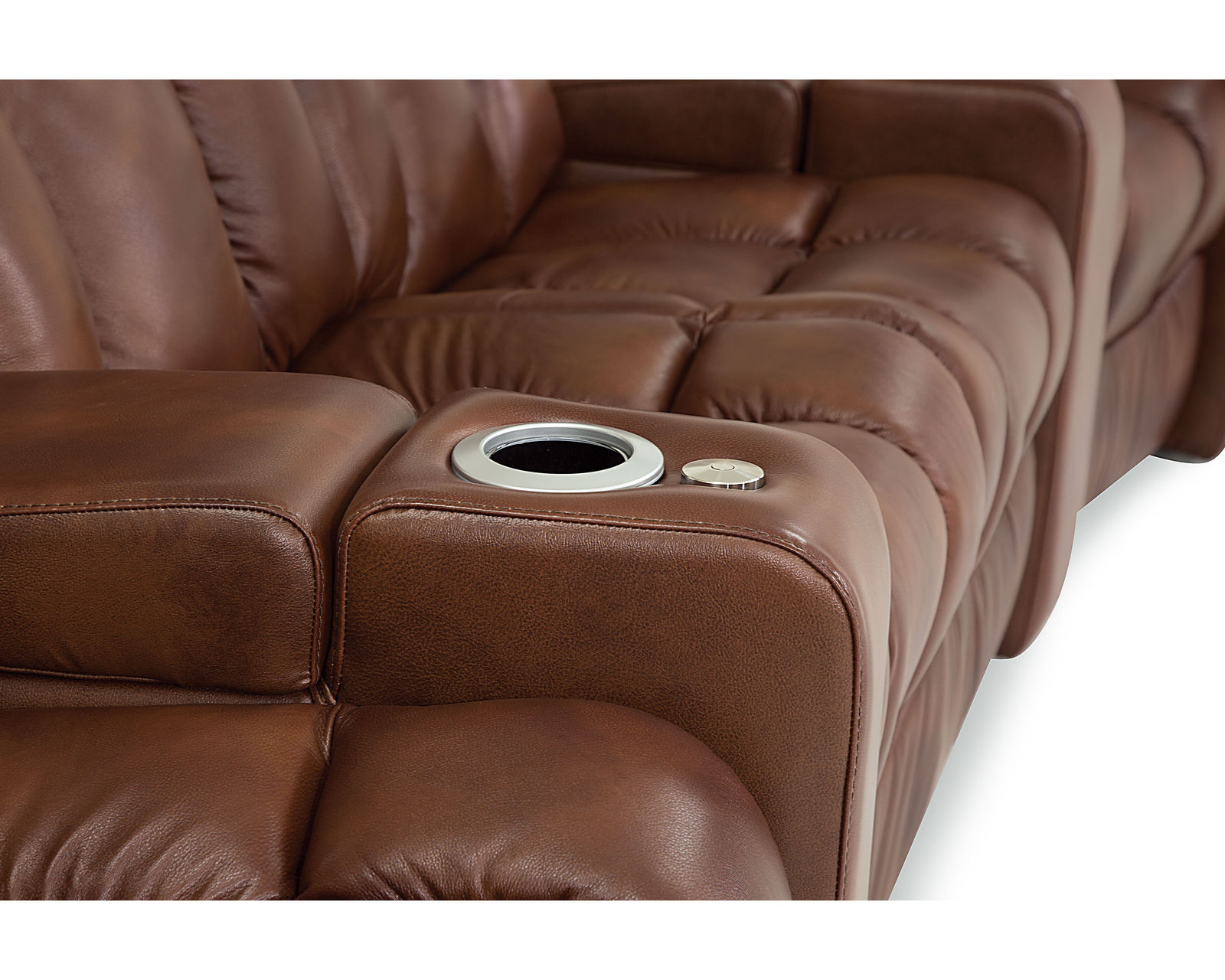 Paragon 41417 Power Reclining Home Theater Sectional (+200 colors) - Comes standard with LED lighted cupholder