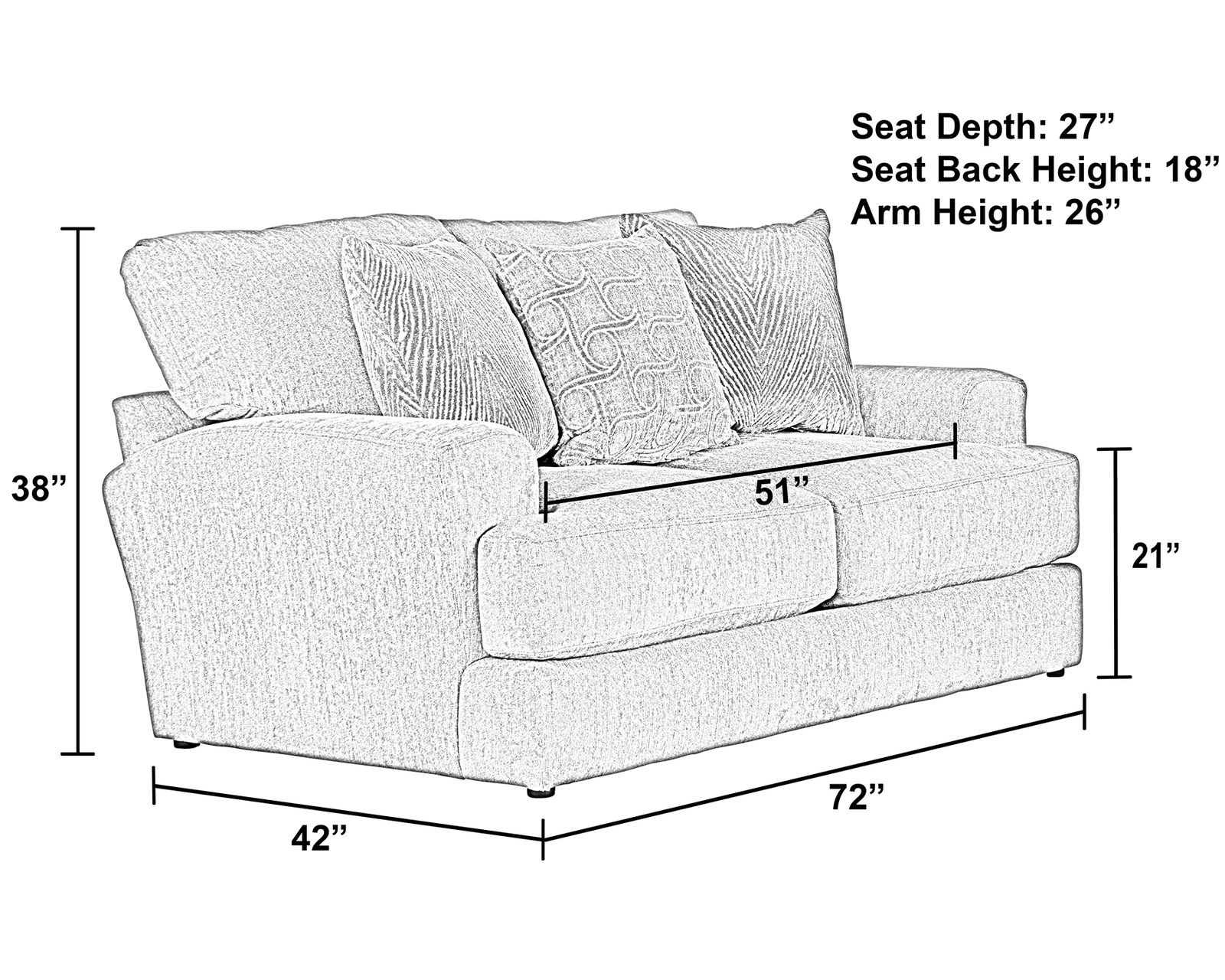 Lamar 90" Sofa (2 colors) includes pillows - The Difference Is in the Details.