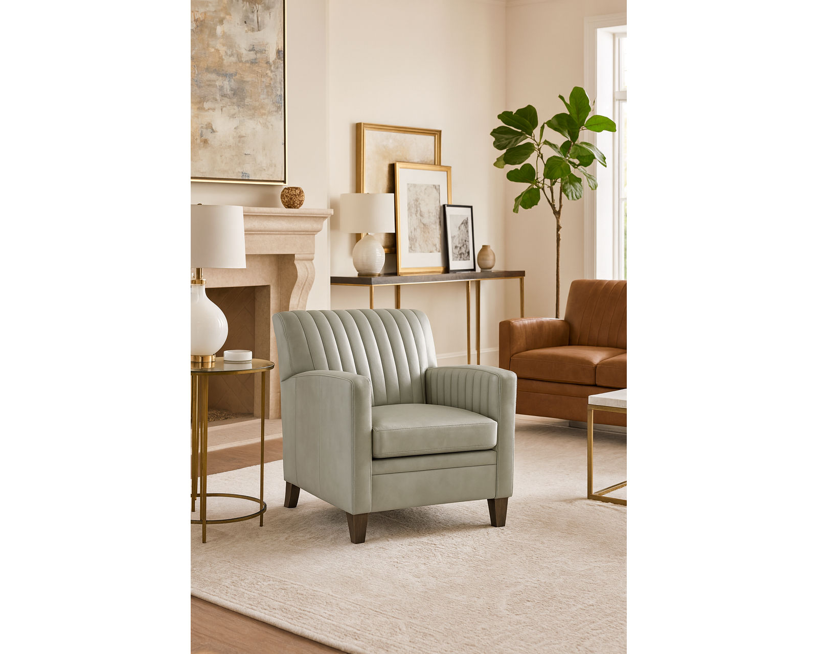 Bradington Young Barnabus 406 Sofa (12 leathers) 8-Way Hand Tie - Barnabus Club Chair 8-Way Hand Tie