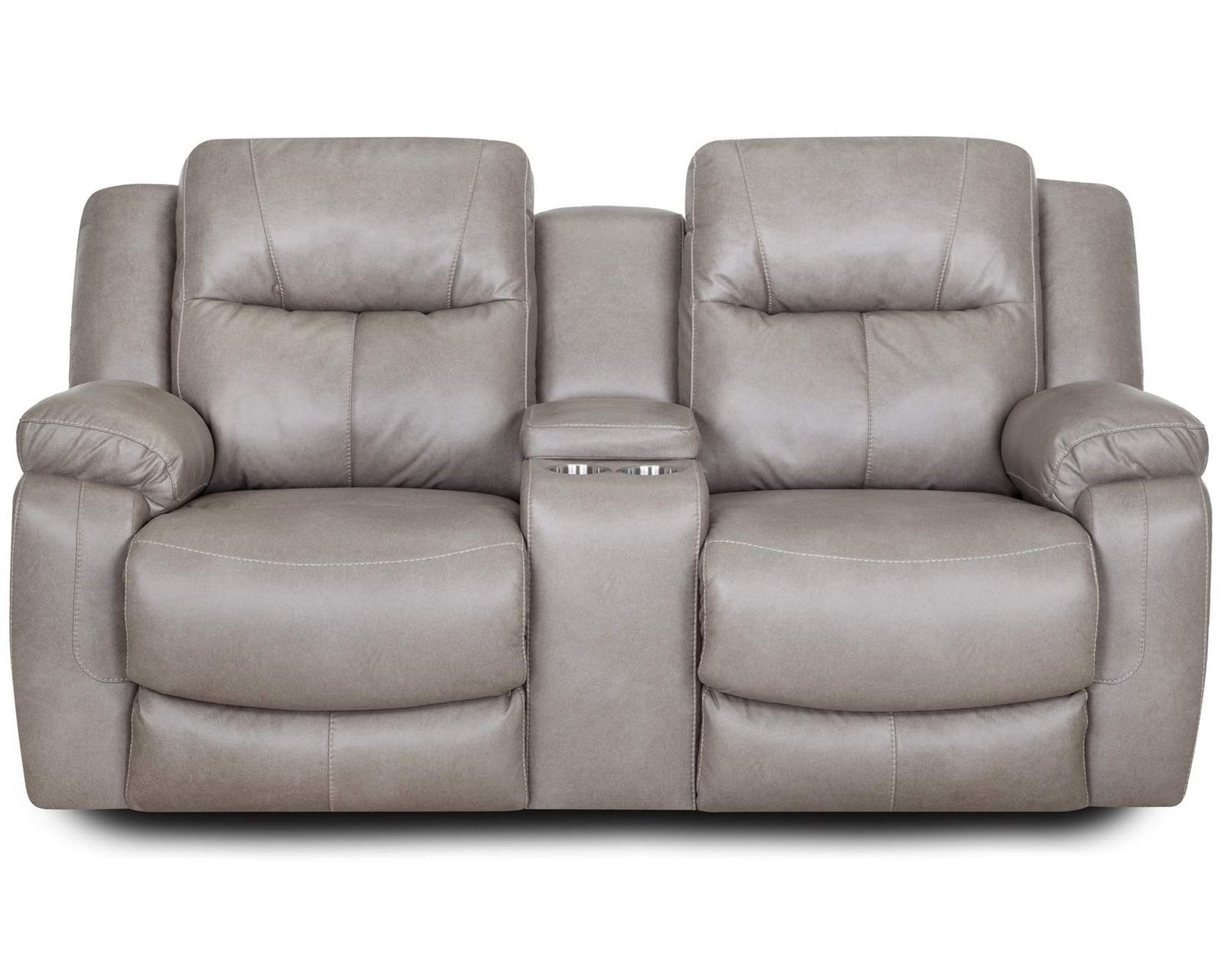 Culver 90" Reclining Sofa with Drop-Down Table & Cupholders Sterling (Leather-Look Style. Plush Comfort. Designed Around the Way You Relax) - Culver 78" Reclining Console Loveseat