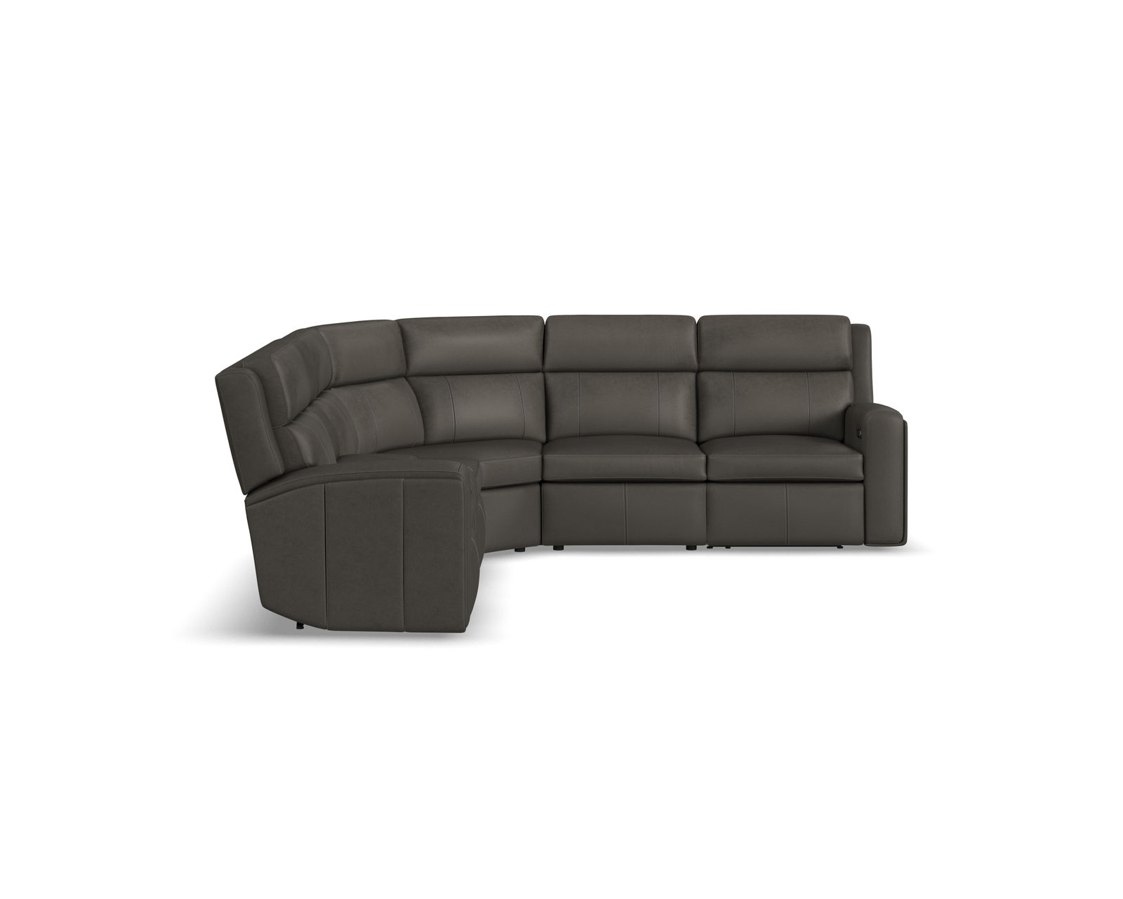 Wyatt 1596 Triple Power Reclining Sectional 705-02 (2 colors) in stock - Layout A: Six Piece Reclining Sectional 124" x 111" (2 recliners)