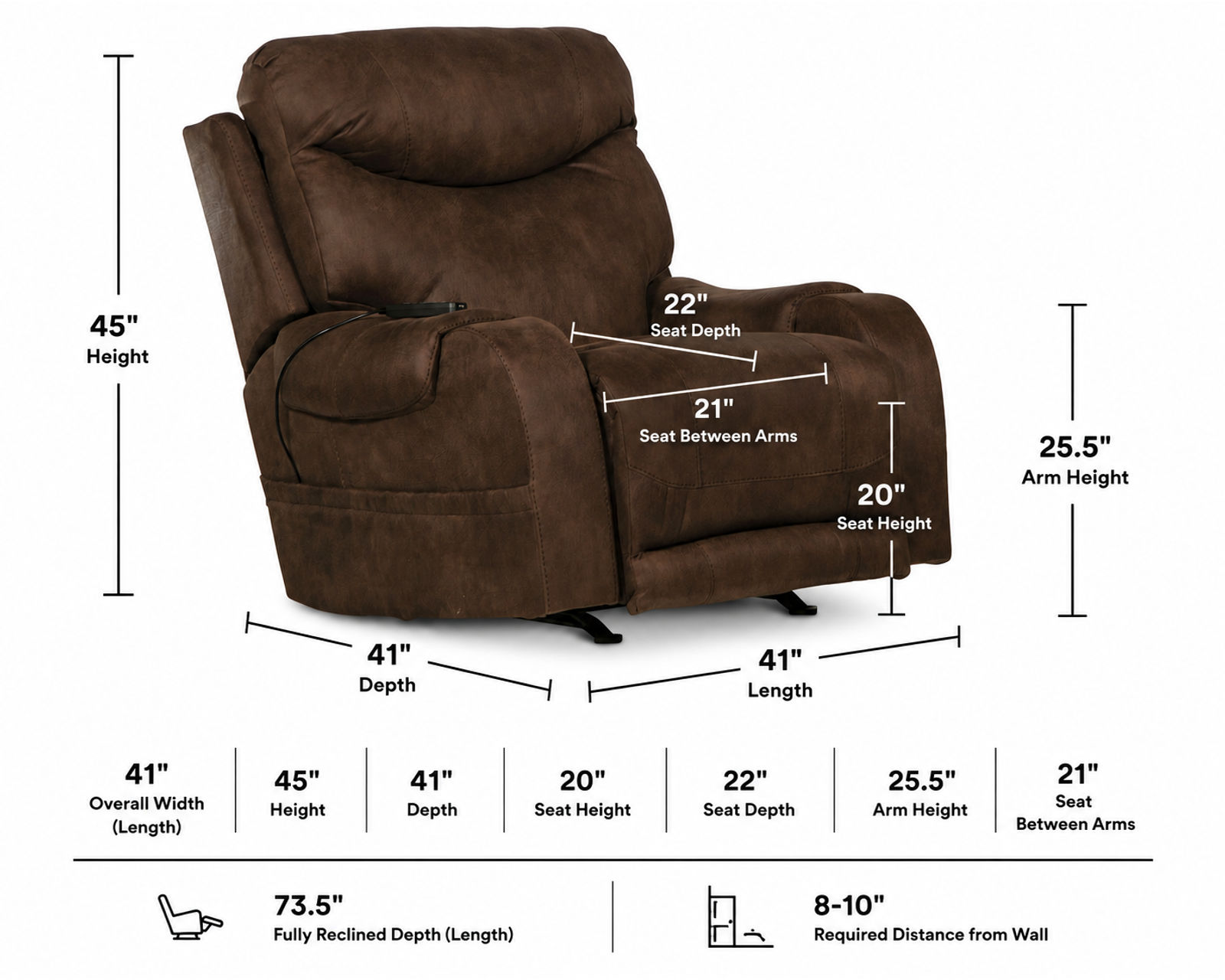 Recharger Power Headrest Power Recliner Deep-Tissue Massage, Therapeutic Heat & Personalized Power Comfort in One Recliner (two colors) - The Power to Relax Your Way.