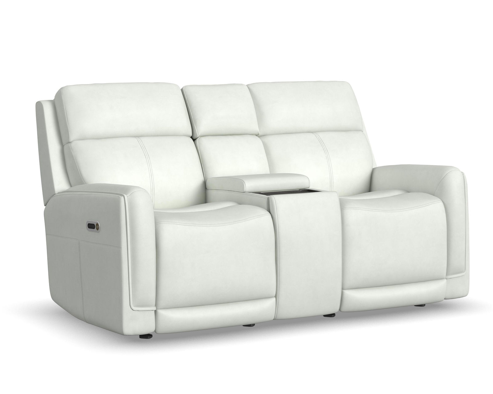 Alister 71" Leather Power Gliding Loveseat with Console, Power Headrests & Lumbar (+3 colors) in stock