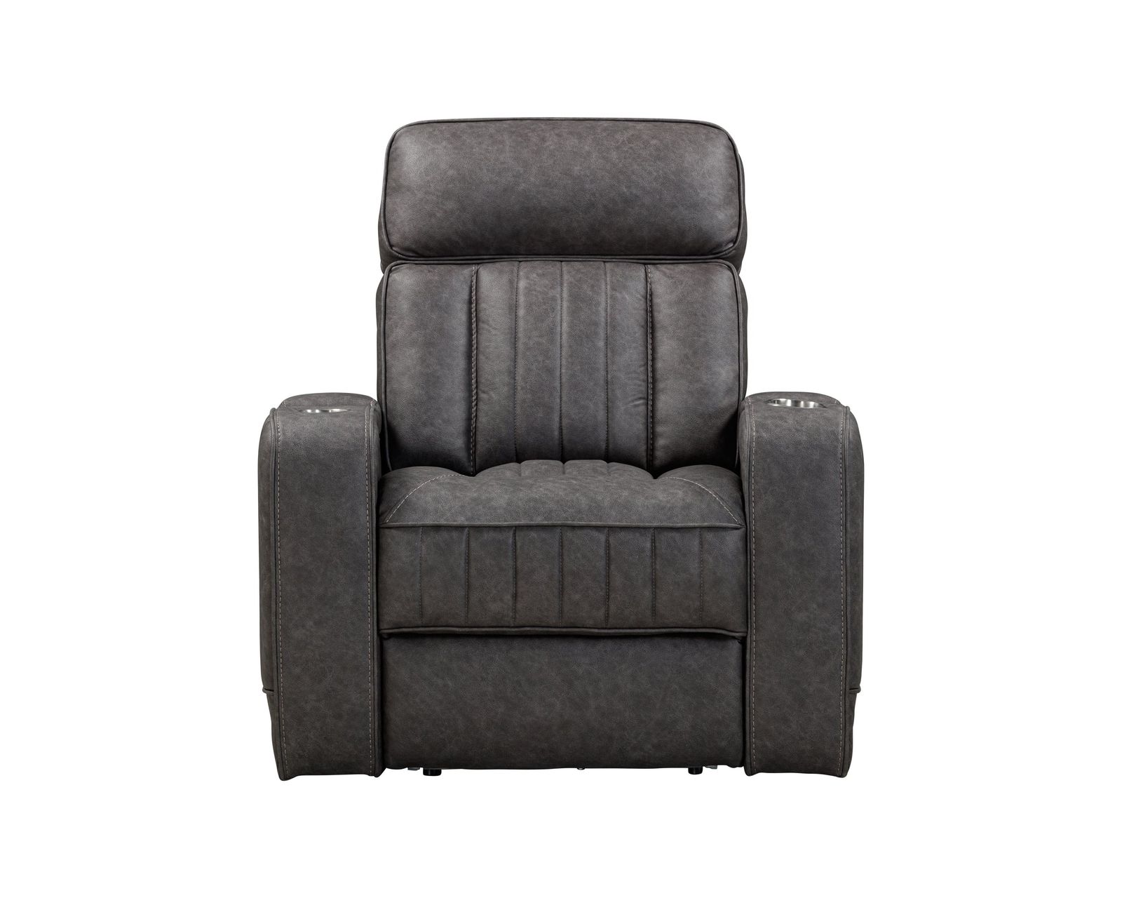Equinox 85" Power Headrest Power Reclining Sofa w/ Dropdown Table Mercury (In stock - Fast shipping) - Equinox Power Headrest Power Recliner