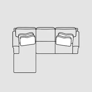 Layout H: Three Piece Reclining Sectional 64" x 117"