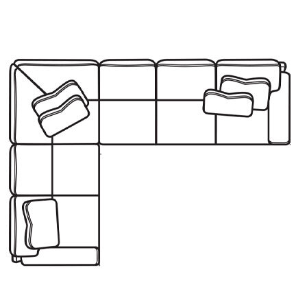 Layout E: Two Piece Sectional 98" x 125"