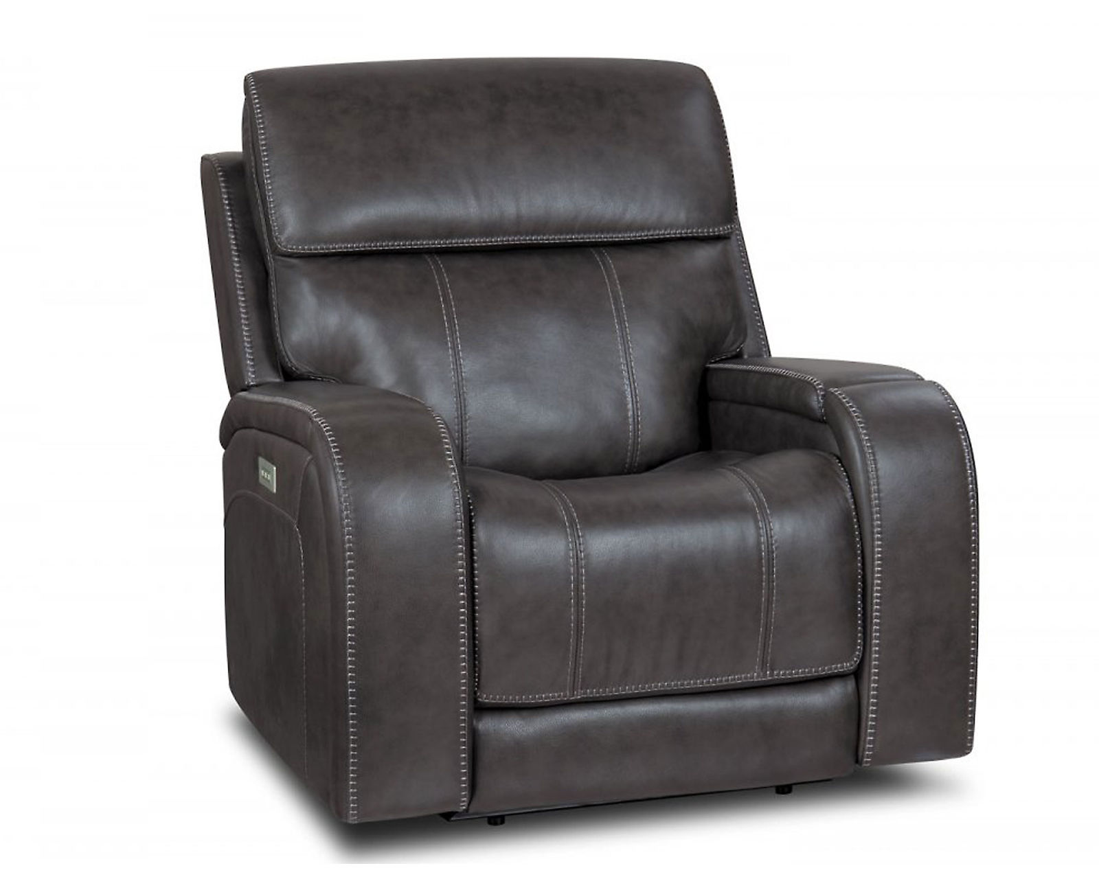 Glenwood Power Recliner w/Power Head Rest & Power Lumbar (Lay Flat) Steel - In stock