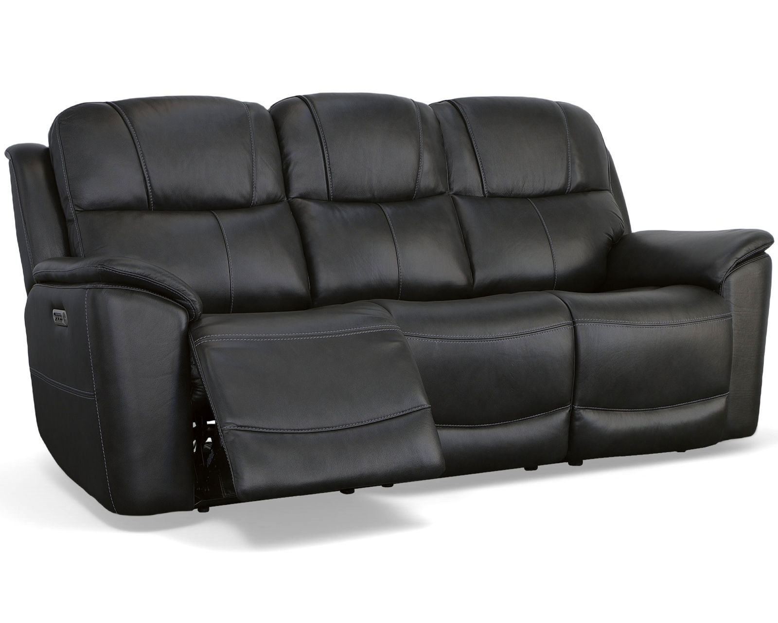 Crew Power Reclining Loveseat with Console, Power Headrests & Lumbar (Tan leather) in stock - Available in black leather