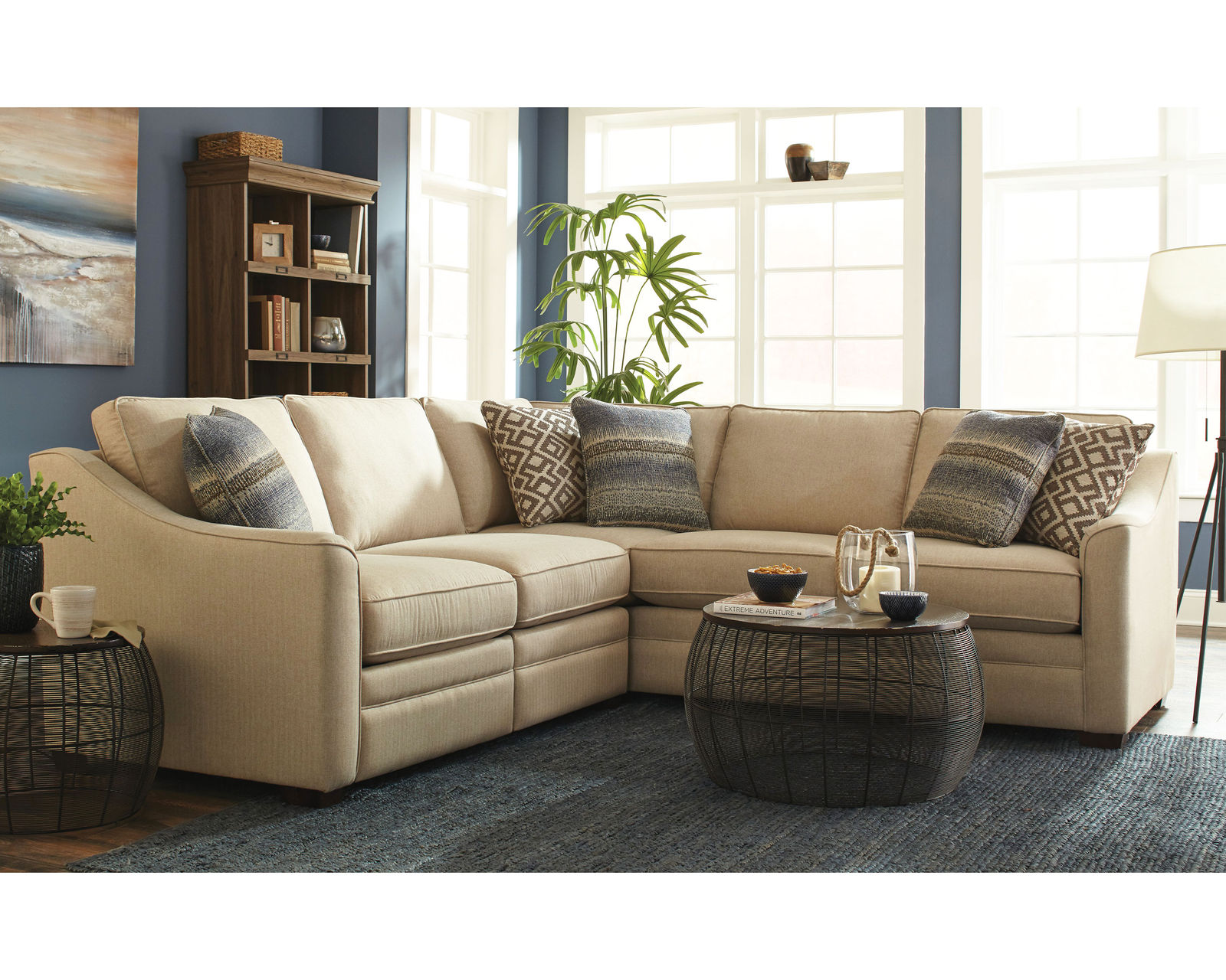 F9 Stationary Sectional (100+ Performance fabrics) Make it Yours - Sectional Layout N: Slope arms with box cushion