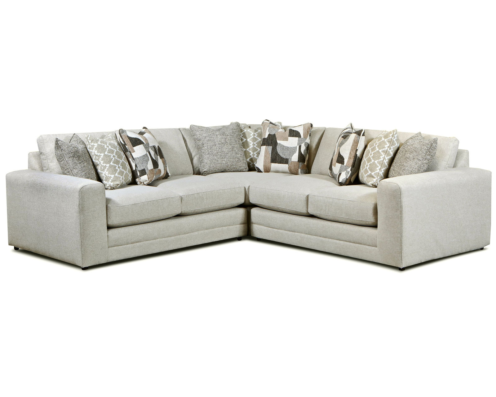 Gold Rush Antique Three Piece Sectional (includes pillows) 106" x 106"