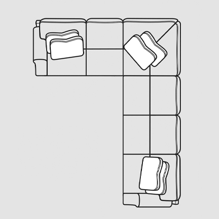 Layout H: Two Piece Sectional. 73" x 124"