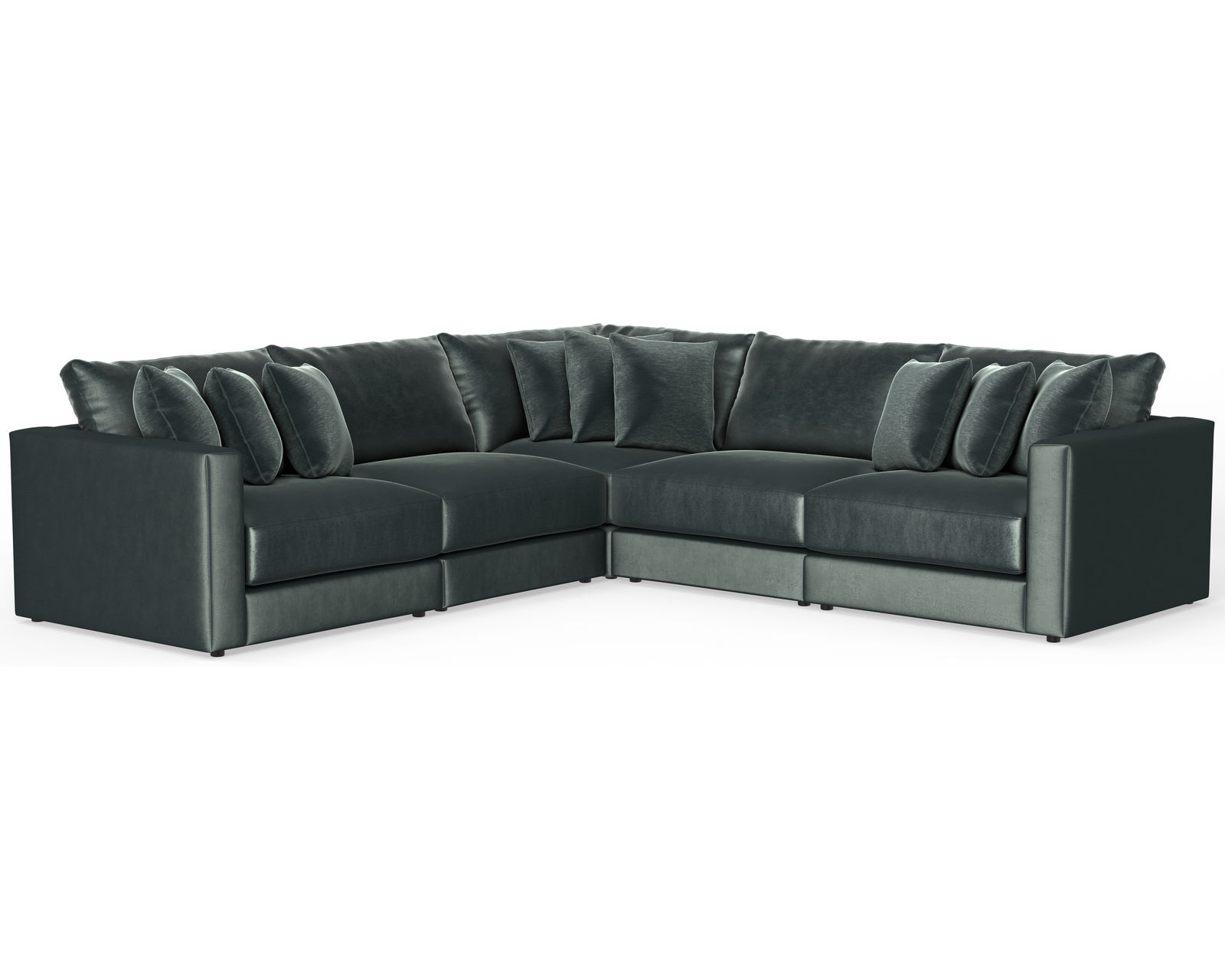 Remington 2245 Stationary Sectional (Includes Pillows) extra wide - Layout F: Five Piece Sectional 131" x 131"(ottoman available) Pine