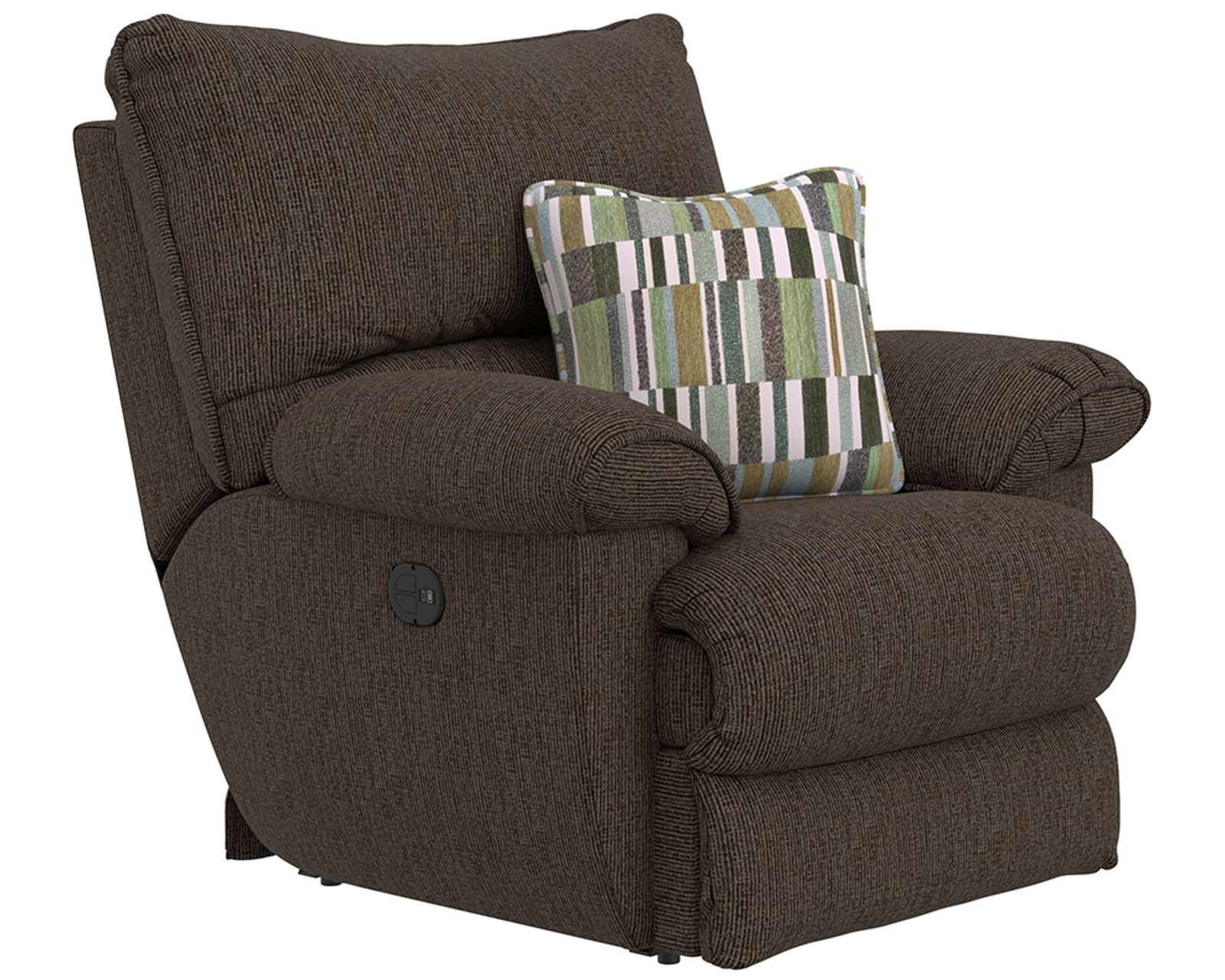 Lenny 90" Power Lay Flat Reclining Sofa (Two colors) - Lenny Lay Flat Power Recliner in Fabric Color Chocolate