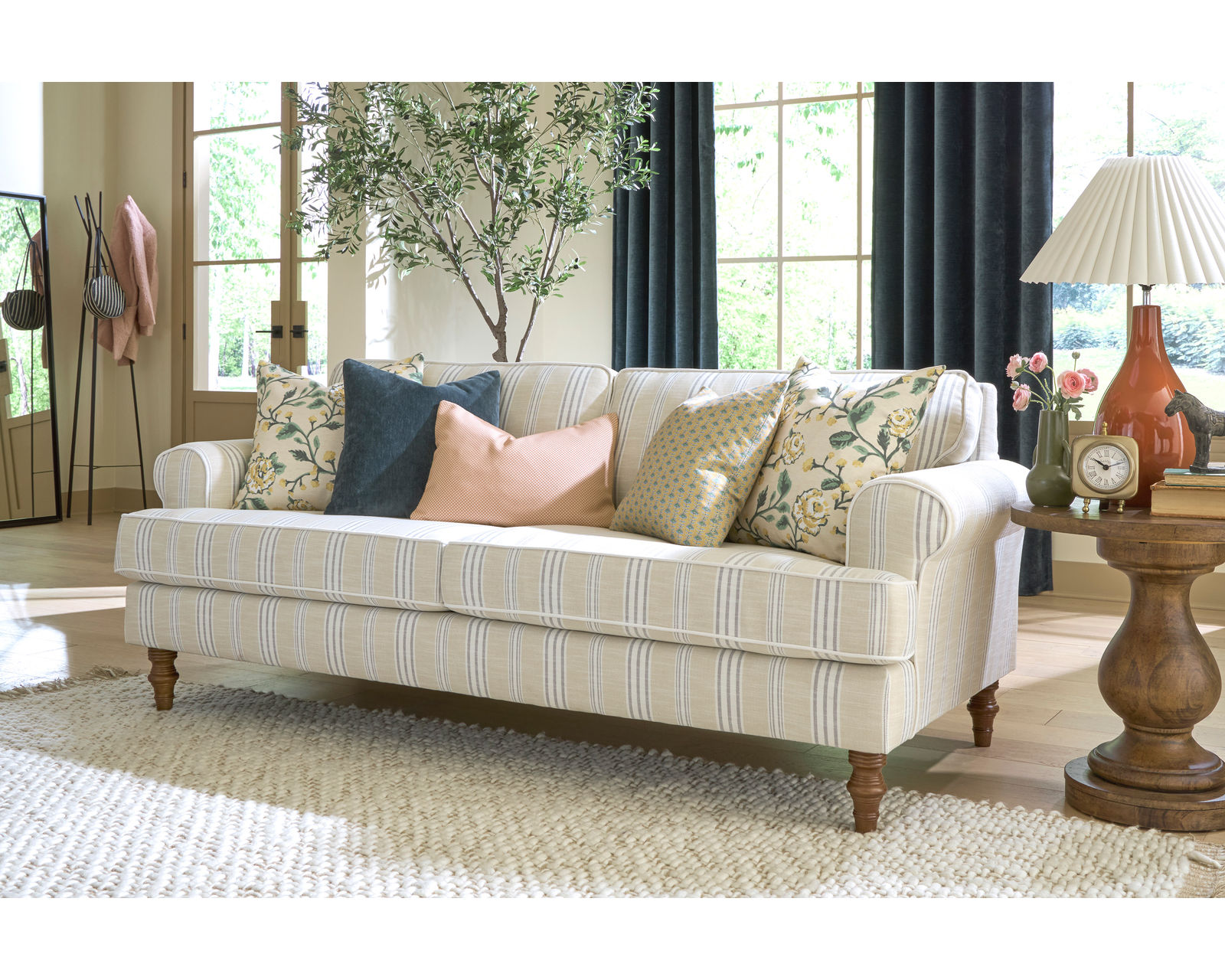 Erin & Ben Faulkner 86" Small Stripes Sofa ( +7 fabrics)  - Faulkner 86" Sofa
