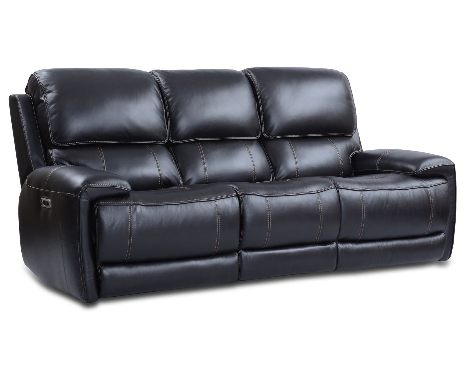 Empire Leather Power Headrest Power Recliner Blackberry (In stock - Fast shipping) - Empire Power Headrest Power Reclining Sofa