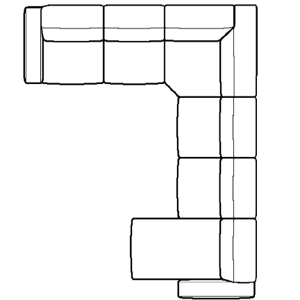 Layout I: Six Piece Reclining Sectional 128" x 161" (2 recliners)