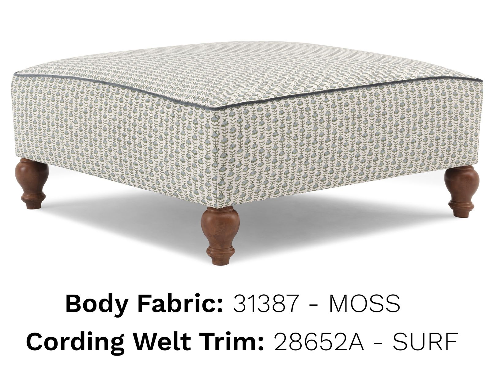 Erin & Ben Renelle Square Cocktail Ottoman 38"  (+50 fabrics) - Renelle 38" Square Cocktail Ottoman