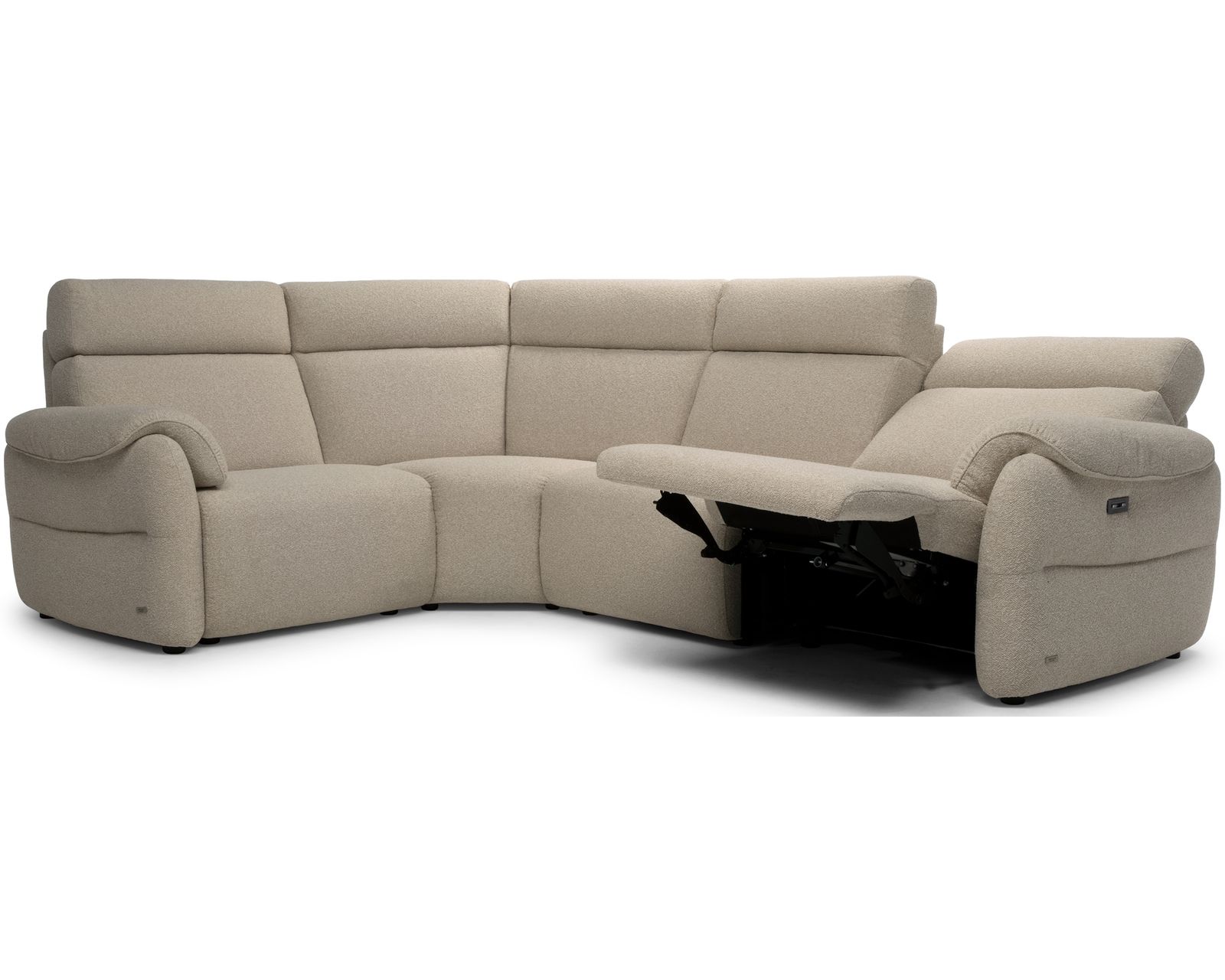 Houston C280 Zero Gravity Power Headrest Power Reclining Sectional (+50 leathers) - Layout D: Four Piece Reclining Sectional 95" x 117" (1 recliner)