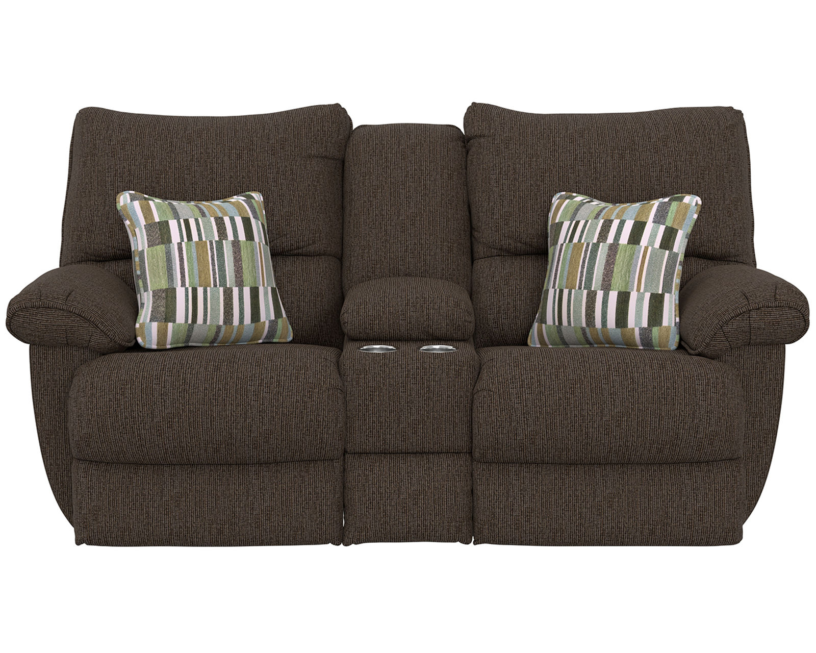 Lenny 90" Power Lay Flat Reclining Sofa (Two colors) - Lenny Lay Flat Power Reclining Console Loveseat in Fabric Color Chocolate