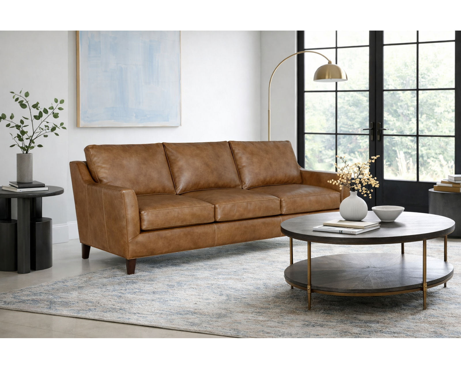Bradington Young Marleigh 772 Sofa (12 leathers) 8-Way Hand Tied - Marleigh Stationary 82" Sofa 8-Way Hand Tie (3 cushion)