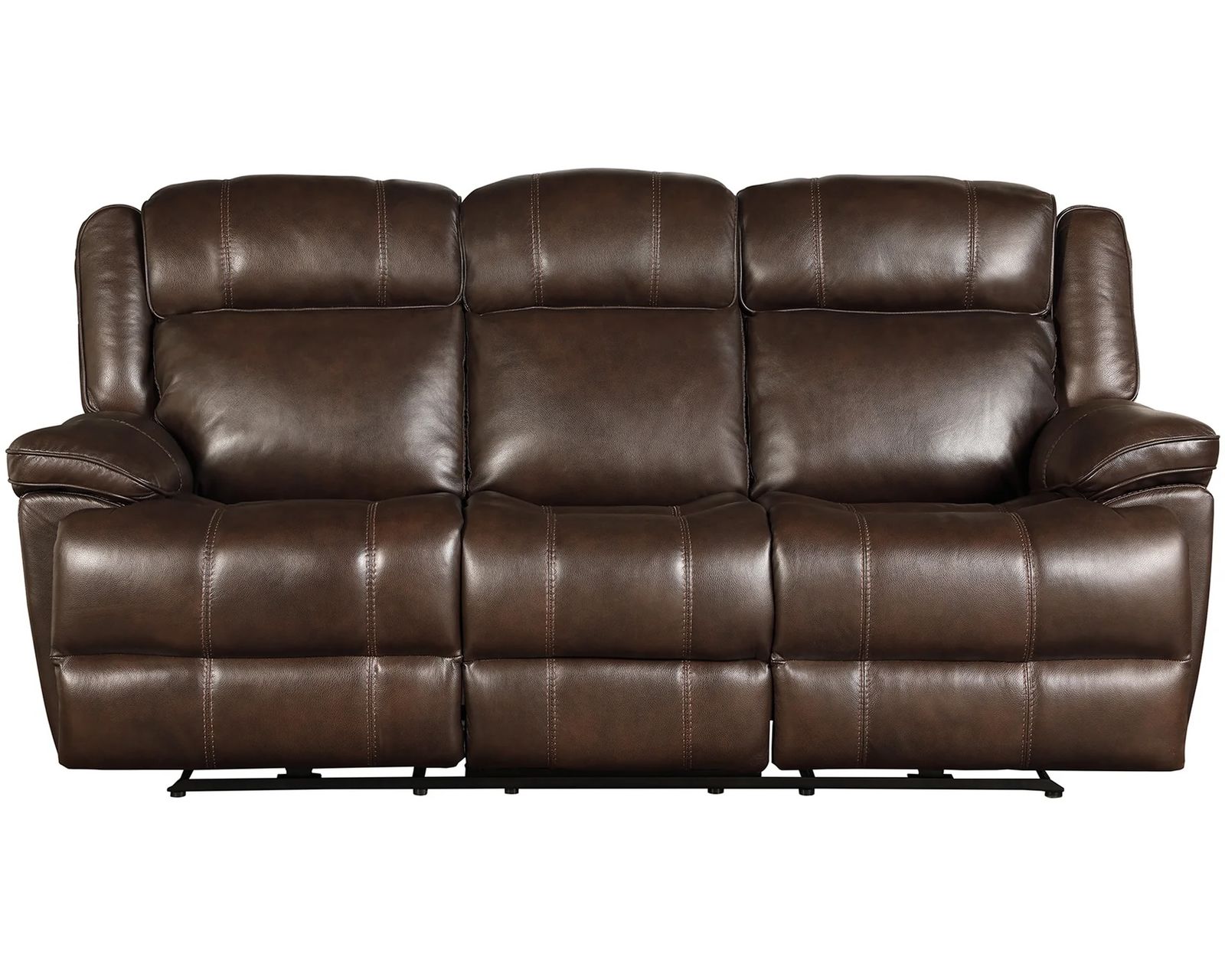 Eclipse Leather 86" Power Headrest Power Reclining Sofa Brown (In stock - Fast shipping)