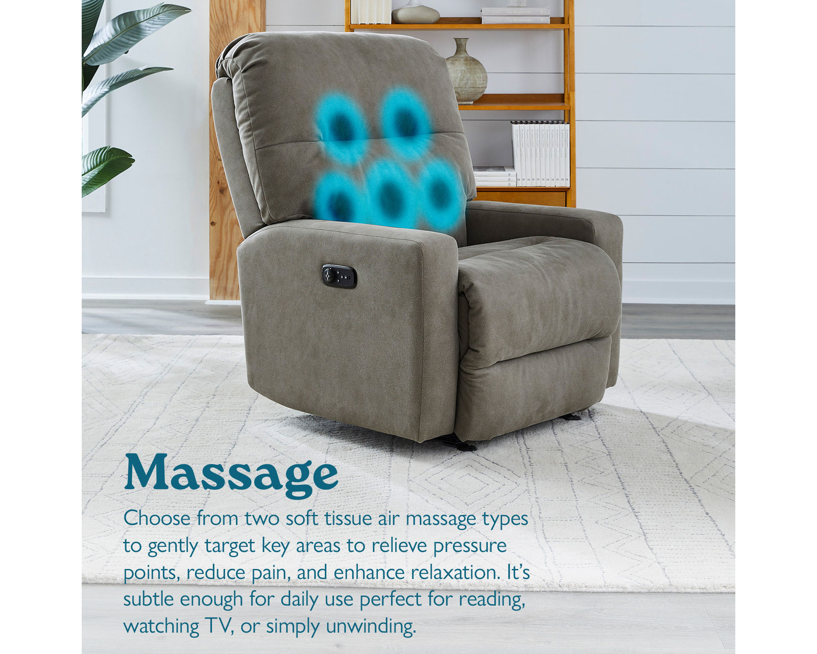 🌙 Maverly Nursery Swivel Glider Recliner with Heat & Massage (+90 performance fabrics) - Massage Comfort at the Touch of a Button