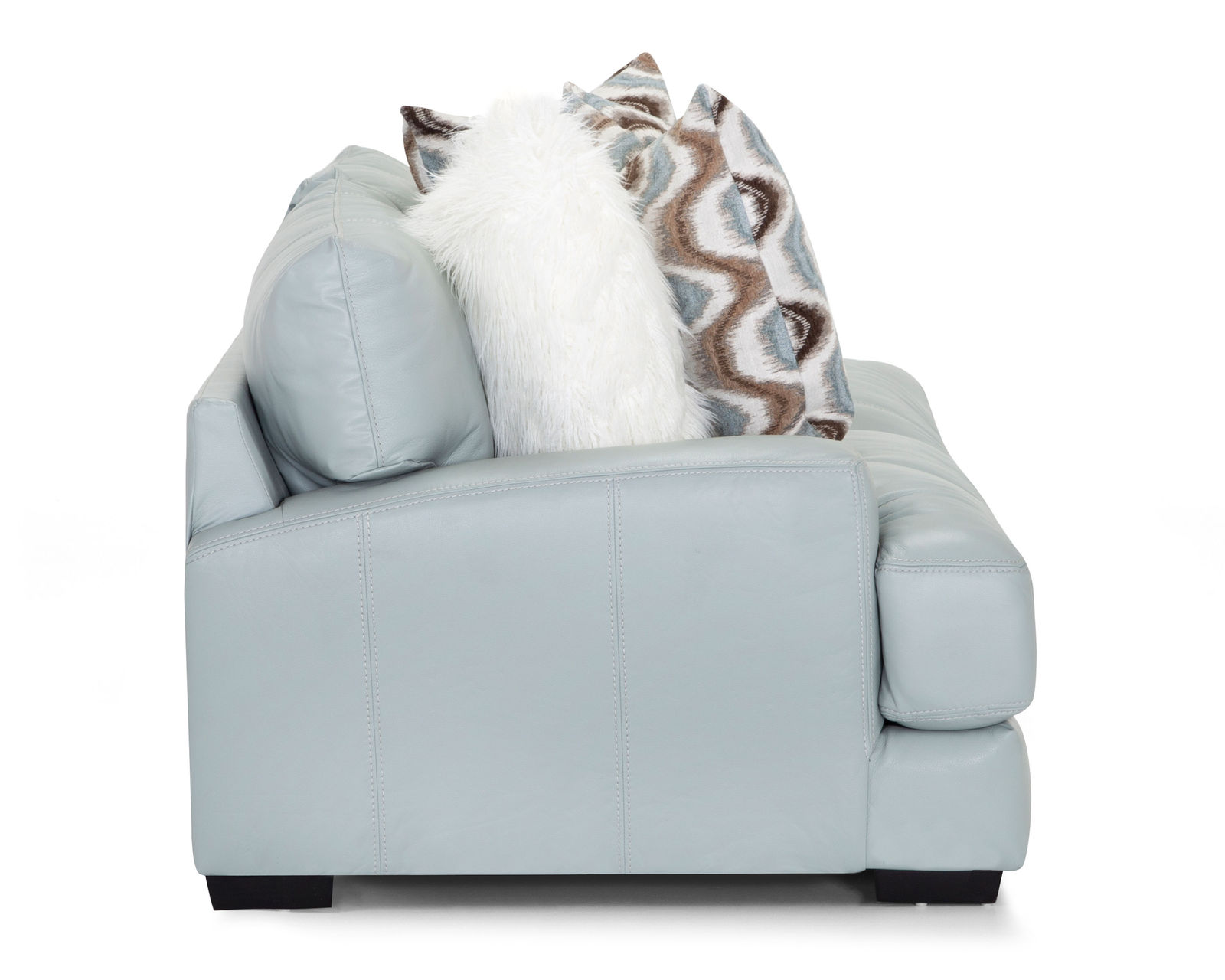 Valentia 909 Stationary Leather Sofa (87") Includes Pillows