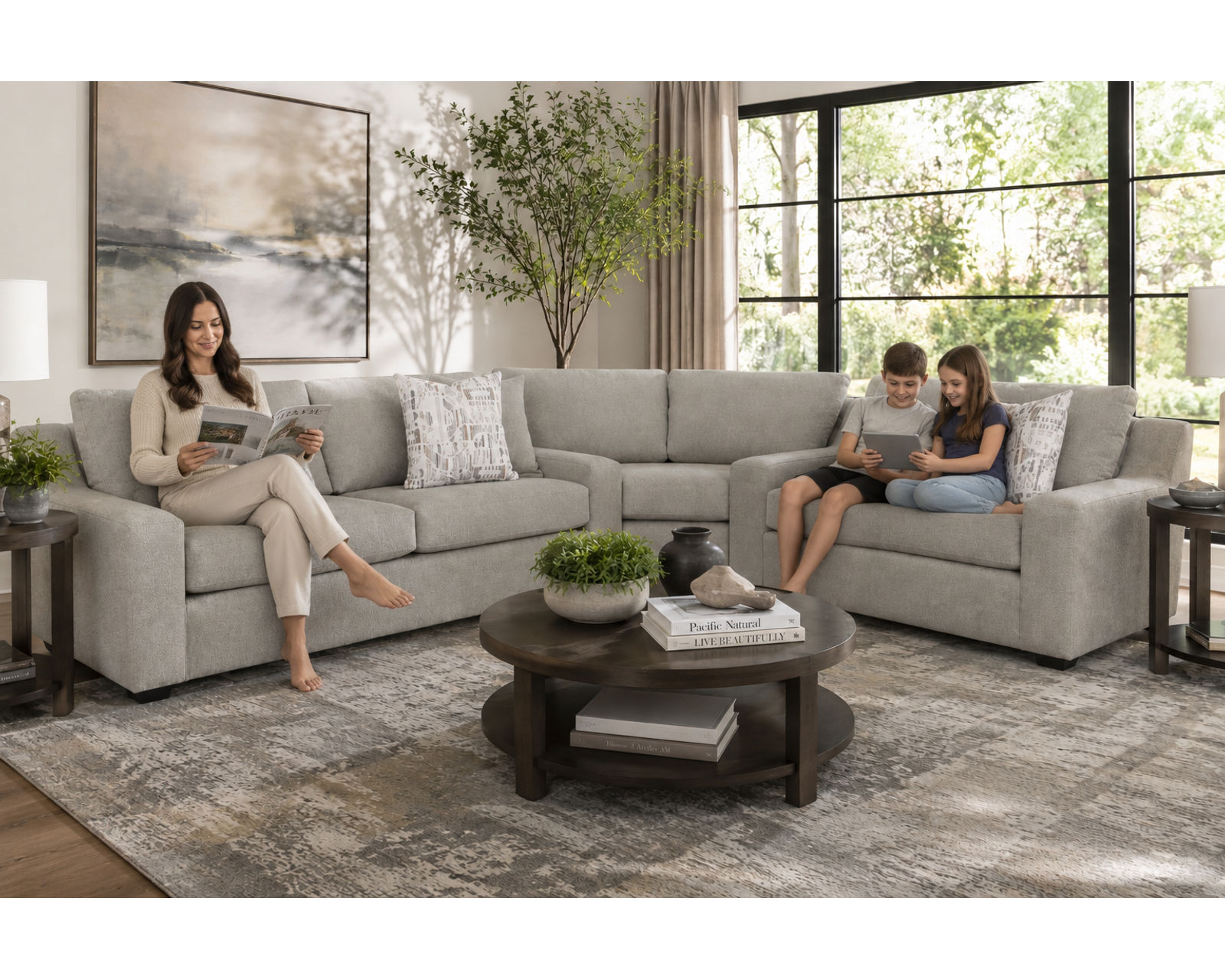 Juniper Three Piece Sectional (Comfort That Comes Together Beautifully) - Designer Style Without the Designer Price.