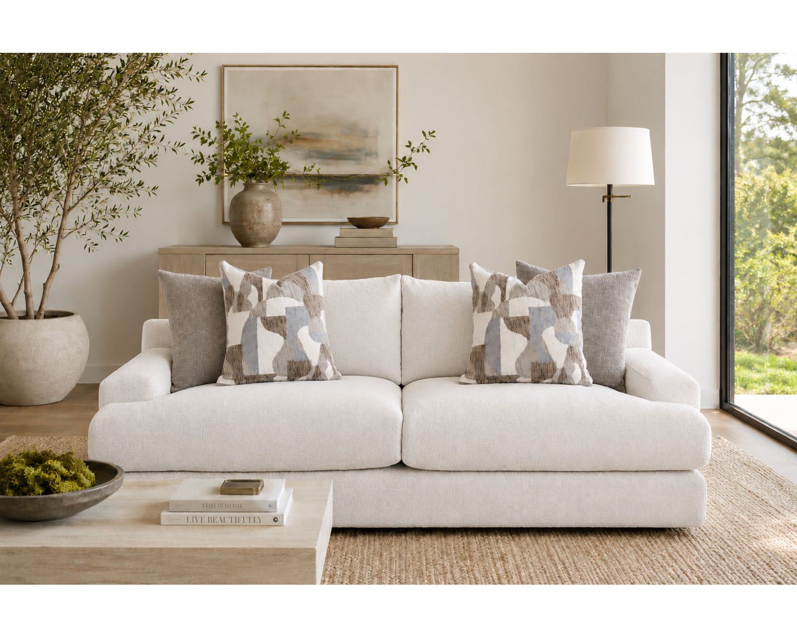 Strada 98" Wide Seat Sofa (Oversized Comfort. Clean Modern Style) - Features Two Wide Cushion Seats