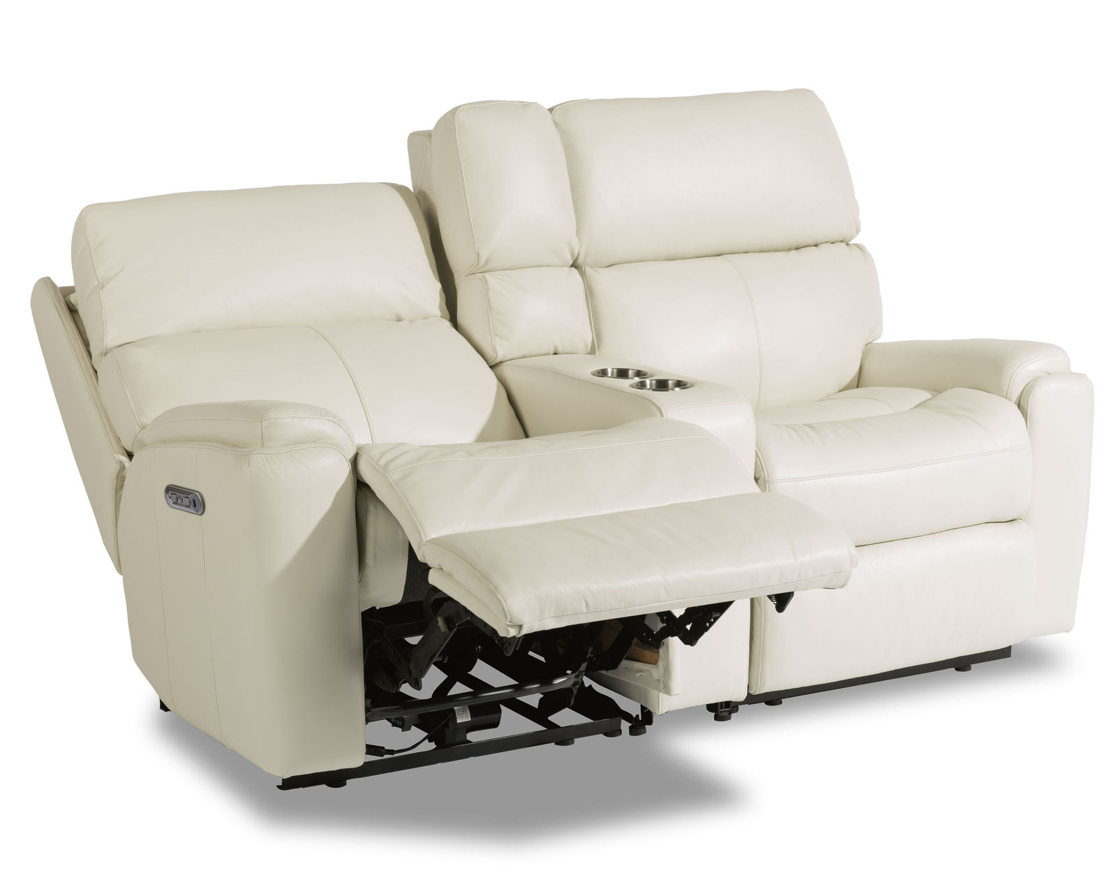 Rio Leather Reclining Sectional (Colors Available) - Two piece sectional consists of left and right facing recliners with straight console