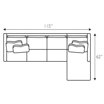 Layout A: Two Piece Sectional 115" x 62"