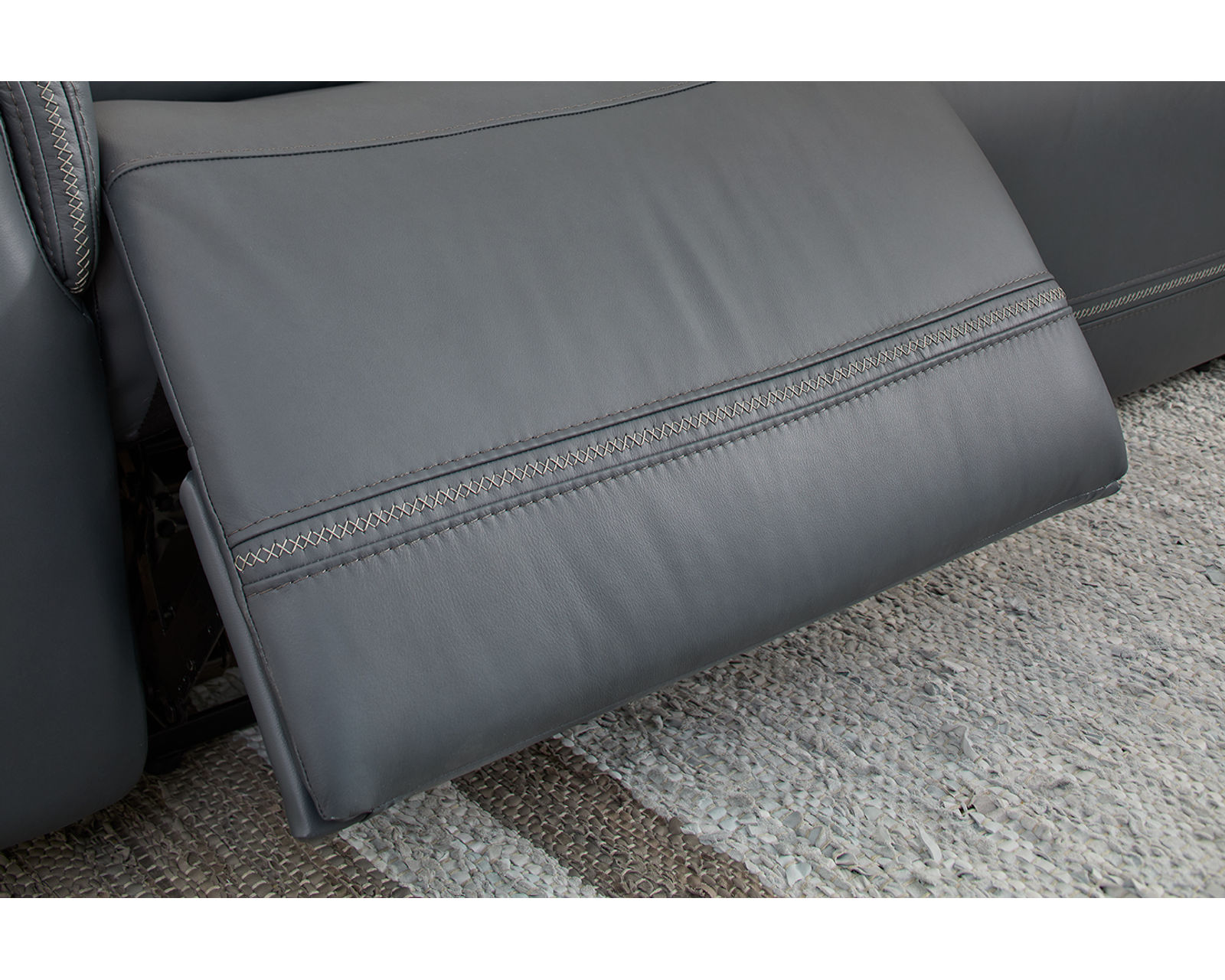 Sawyer Triple Power Reclining Sectional 009-01 (3 colors) In stock - Eye-catching cross-stitch detail elevates your space