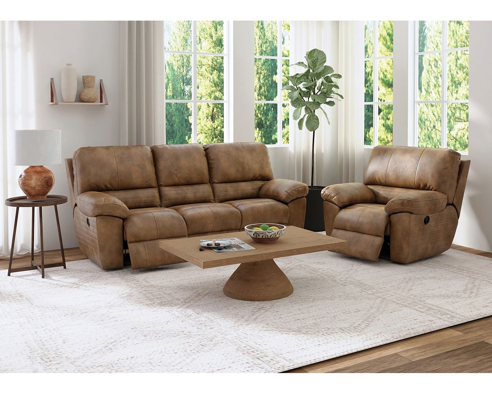 Stetson 91" Lay Flat Reclining Sofa (2 colors) leather like fabric - Made for Life's Best Moments.