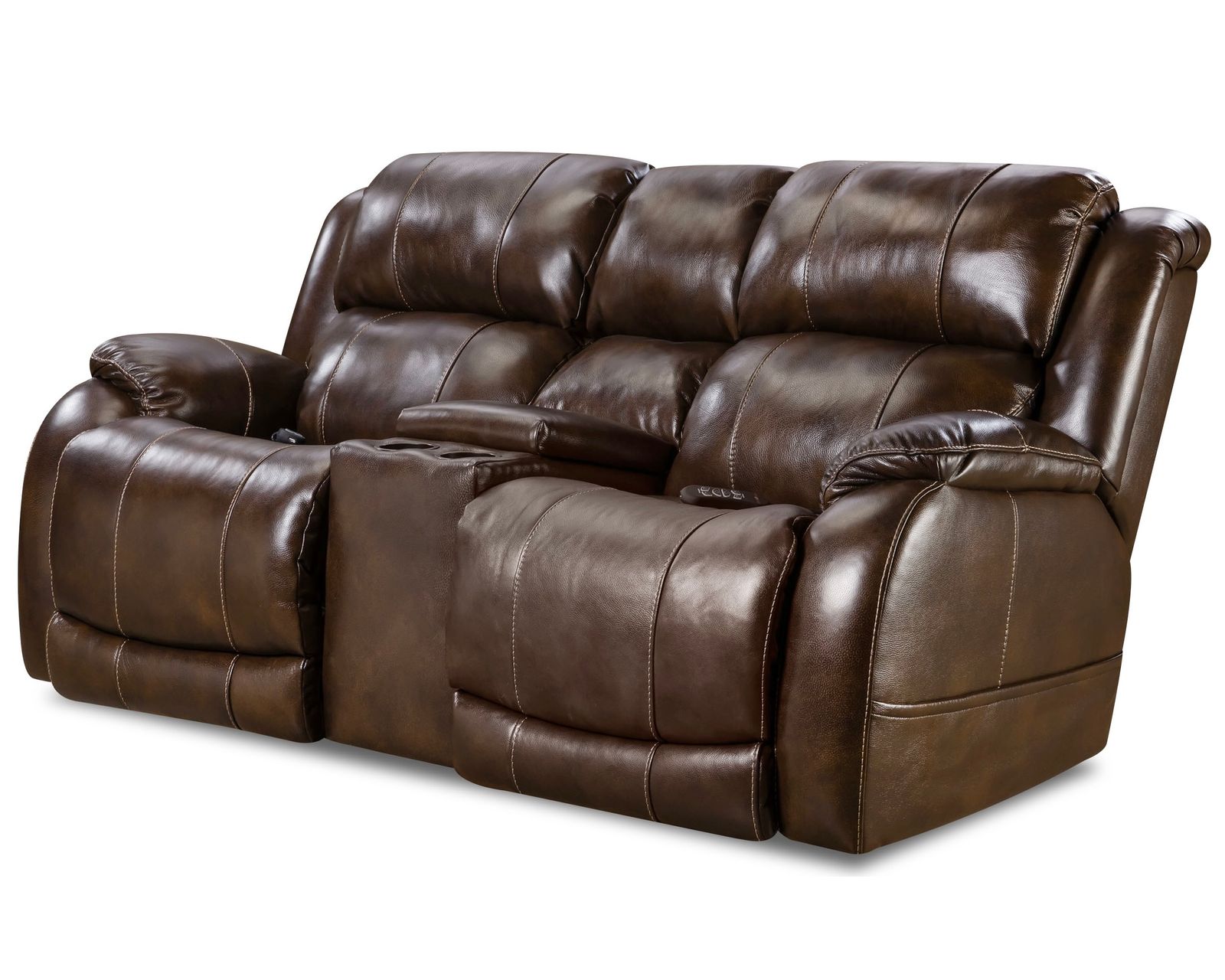 Montana 77" Triple Power Leather Reclining Console Loveseat (In stock) - Montana 77" Triple Power Reclining Console Loveseat