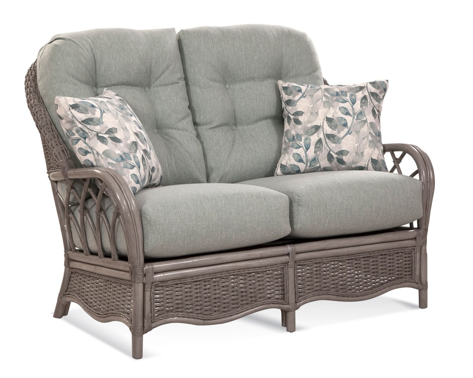 Everglade 76" Rattan Sofa White (+28 finishes - 69 fabrics) - Everglade 53" Rattan Loveseat