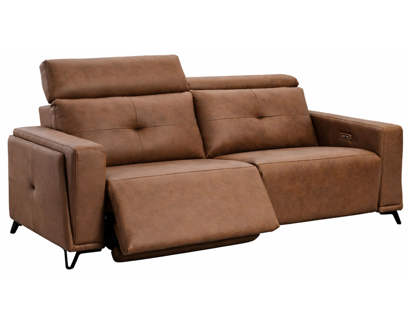 Mackenzie Dual Power Reclining Sofa — Available in Standard & Wide Cushions, 140+ Leather Options, and 80", 84", or 112" Widths - Mackenzie 80" Power Headrest Power Reclining Sofa (Wide Seat, 2 Cushions)