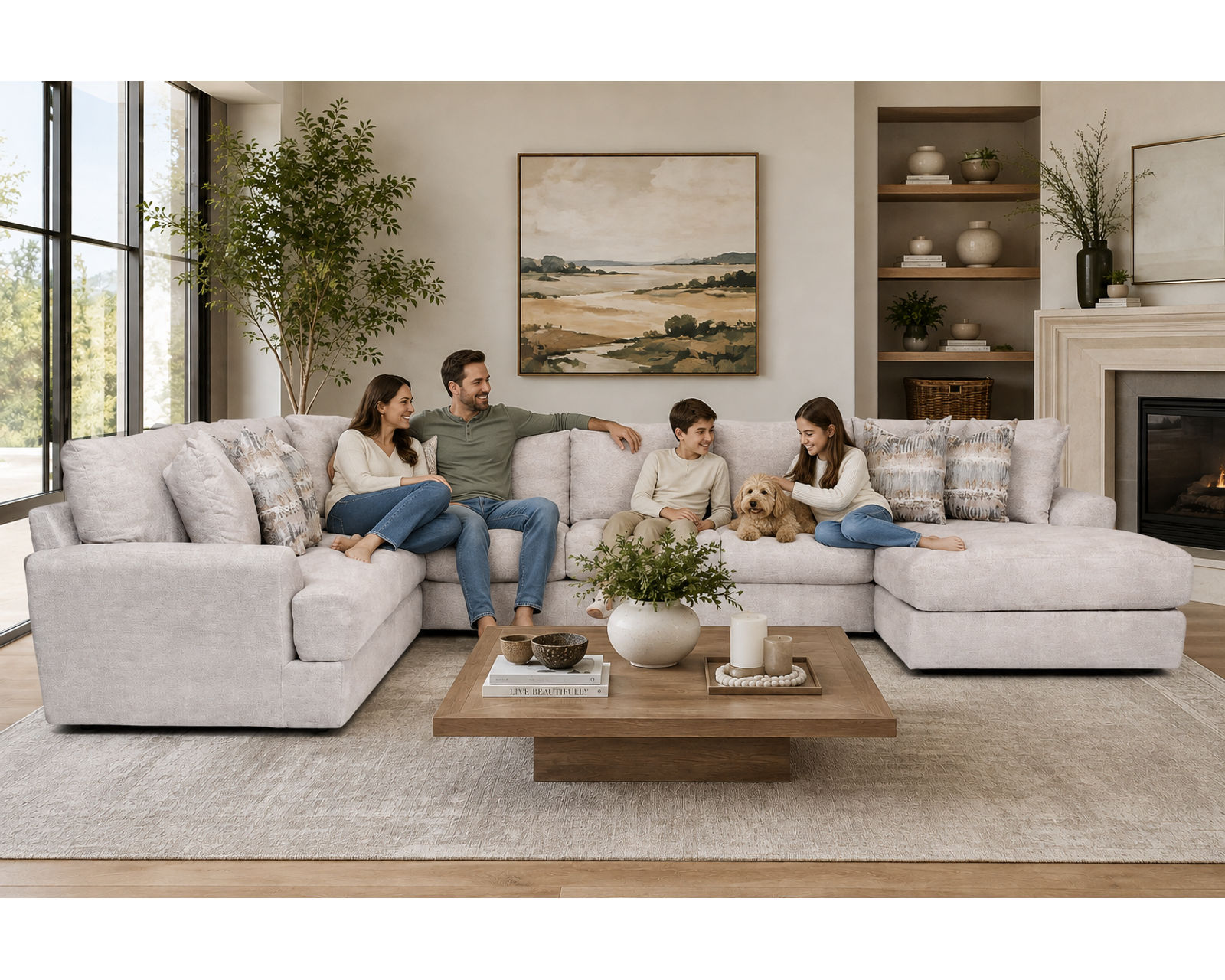Nash 945 Three Piece Chaise Sectional (EXTRA-LARGE 168" CHAISE SECTIONAL — BIG ON SPACE. EVEN BIGGER ON COMFORT) - Luxury Looks. Beautiful Rooms. Surprisingly Affordable.