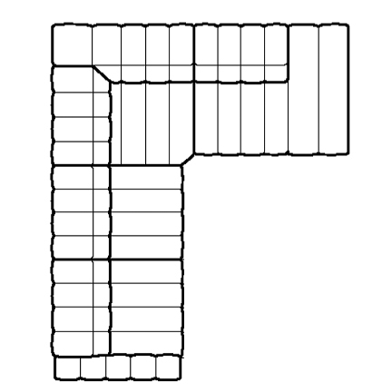 Layout C: Three Piece Sectional 117" x 97"