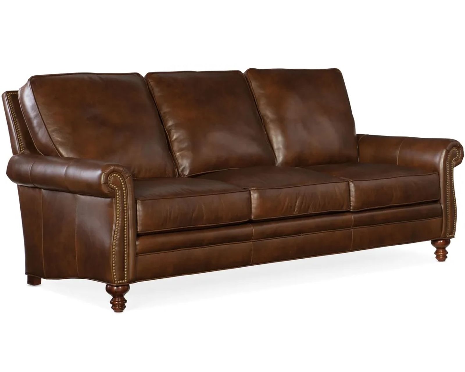 Bradington Young Reddish 579 Chair (12 leathers) 8-Way Hand Tie - Reddish Stationary Sofa 8-Way Hand Tie