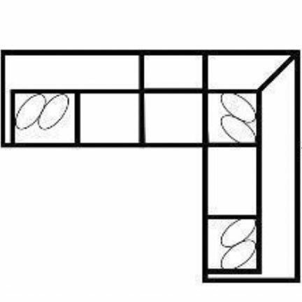 Layout D: Three Piece Sectional 120" x 95"
