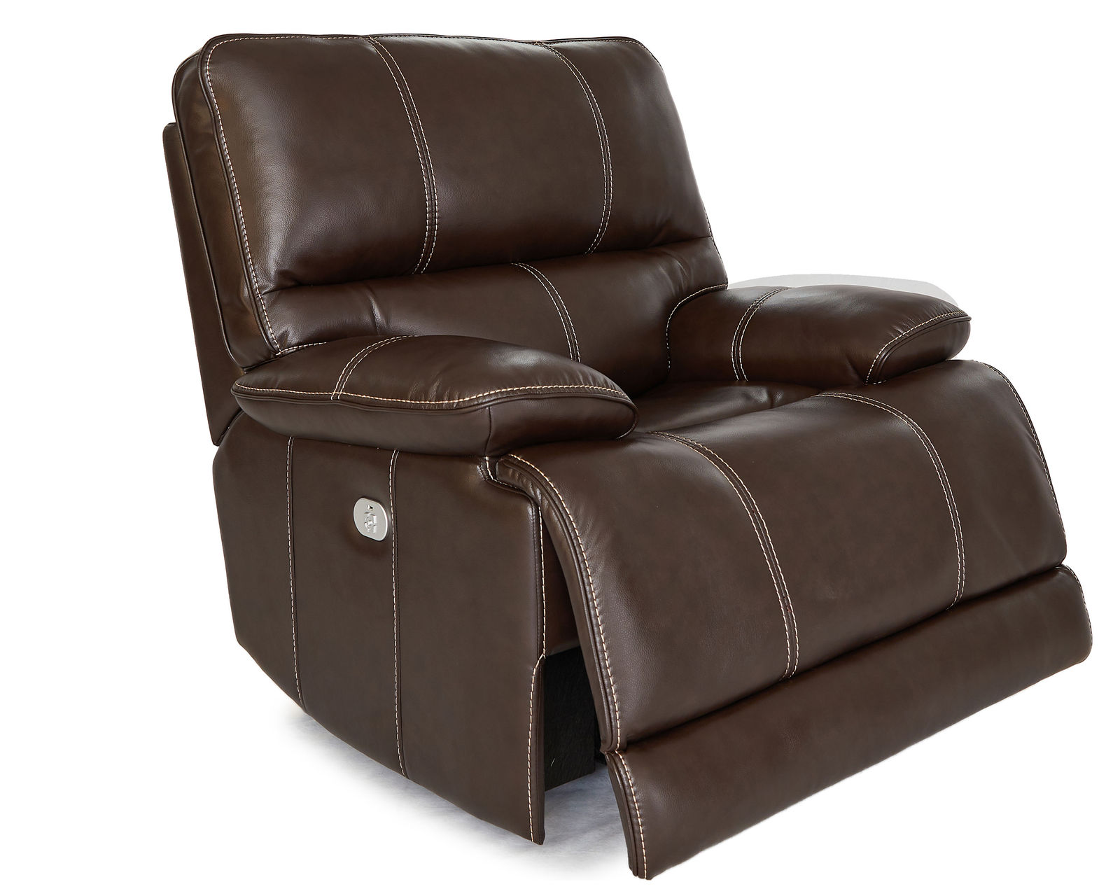 Shelby Power Headrest Power Reclining Sectional in Cabrera Cocoa (Leather like fabric) - Shelby Power Headrest Power Recliner